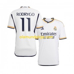 Camisola Real Madrid Rodrygo Goes 11 Homem Equipamento Primeiro 2023-2024 Manga Curta
